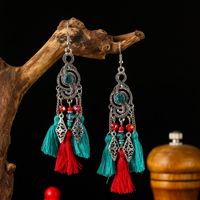 1 Pair Simple Style Classic Style Flower Inlay Alloy Turquoise Drop Earrings sku image 5