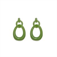 1 Pair Simple Style Classic Style Solid Color Polishing Resin Drop Earrings main image 2