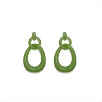 1 Pair Simple Style Classic Style Solid Color Polishing Resin Drop Earrings sku image 2