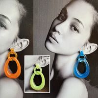 1 Pair Simple Style Classic Style Solid Color Polishing Resin Drop Earrings main image 1