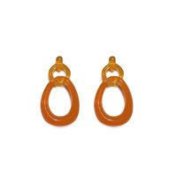 1 Pair Simple Style Classic Style Solid Color Polishing Resin Drop Earrings main image 4