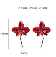1 Pair Sweet Shiny Flower Enamel Inlay Iron Rhinestones Ear Studs main image 2