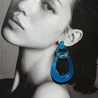 1 Pair Simple Style Classic Style Solid Color Polishing Resin Drop Earrings main image 3