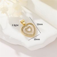 1 Piece Copper Rhinestones Heart Shape Pendant sku image 11