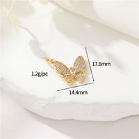 1 Piece Copper Zircon Butterfly Pendant sku image 15