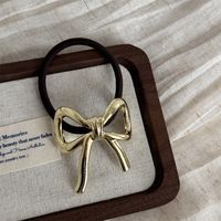 Women's Simple Style Classic Style Bow Knot Alloy Elastic Band Bowknot Hair Tie sku image 1