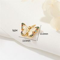 1 Piece Copper Zircon Butterfly Pendant sku image 6