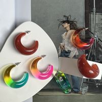 1 Pair Simple Style Classic Style Commute Printing Enamel Resin Ear Studs main image 1