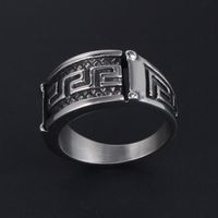 Retro Modern Style Cool Style Plaid 304 Stainless Steel Polishing Men's Rings main image 4