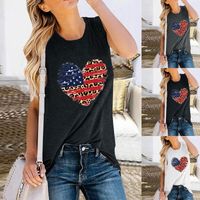 Women's Racerback Tank Tops Tank Tops Simple Style Heart Shape American Flag main image 1