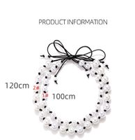 Wholesale Jewelry Elegant Simple Style Round Bow Knot Imitation Pearl Leather Rope Beaded Necklace main image 2