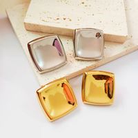 1 Pair Basic Vintage Style Classic Style Square Polishing 304 Stainless Steel 18K Gold Plated Ear Studs main image 6