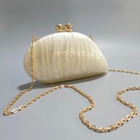 Green Arylic Solid Color Dumpling Shape Evening Bags main image 6