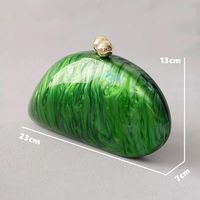 Green Arylic Solid Color Dumpling Shape Evening Bags main image 3