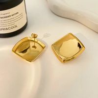 1 Pair Basic Vintage Style Classic Style Square Polishing 304 Stainless Steel 18K Gold Plated Ear Studs main image 5