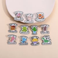 Cartoon Style Cute Animal Letter Plant Alloy Stamping Stoving Varnish Women's Brooches main image 2