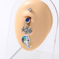 1 Piece Belly Rings Simple Style Classic Style Heart Shape 304 Stainless Steel Inlay Zircon Belly Rings sku image 1