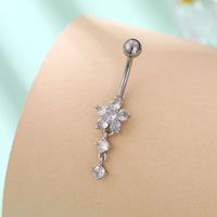 1 Piece Belly Rings Simple Style Classic Style Heart Shape 304 Stainless Steel Inlay Zircon Belly Rings sku image 7