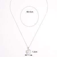 Sterling Silver White Gold Plated Elegant Glam Romantic Plating Triangle Round Rectangle Pendant Necklace sku image 4