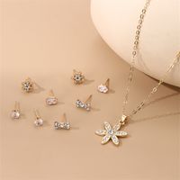 IG Style Modern Style Simple Style Fruit Heart Shape Bow Knot Alloy Inlay Artificial Pearls Rhinestones Women's Earrings Necklace main image 5