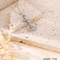 304 Stainless Steel Silver Plated Modern Style Simple Style Commute Starfish Heart Shape Shell Pendant Necklace main image 3