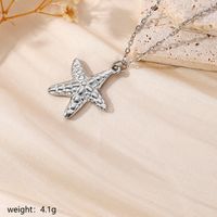 304 Stainless Steel Silver Plated Modern Style Simple Style Commute Starfish Heart Shape Shell Pendant Necklace main image 7