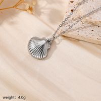 304 Stainless Steel Silver Plated Modern Style Simple Style Commute Starfish Heart Shape Shell Pendant Necklace main image 10