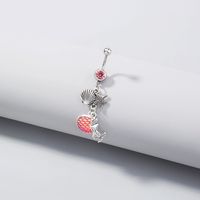 1 Piece Belly Rings Simple Style Classic Style Heart Shape 304 Stainless Steel Inlay Zircon Belly Rings sku image 2