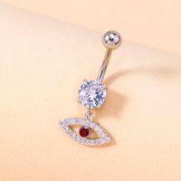 1 Piece Belly Rings Simple Style Classic Style Heart Shape 304 Stainless Steel Inlay Zircon Belly Rings sku image 5