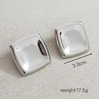 1 Pair Basic Vintage Style Classic Style Square Polishing 304 Stainless Steel 18K Gold Plated Ear Studs sku image 1