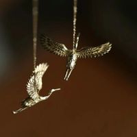 1 Pair Simple Style Classic Style Bird Plating Carving Copper Gold Plated Dangling Earrings main image 1