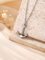 304 Stainless Steel Silver Plated Modern Style Simple Style Commute Starfish Heart Shape Shell Pendant Necklace sku image 2