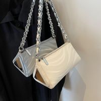 Women's Medium Pu Leather Solid Color Streetwear Square Zipper Underarm Bag main image 10