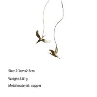 1 Pair Simple Style Classic Style Bird Plating Carving Copper Gold Plated Dangling Earrings main image 5