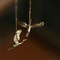 1 Par Estilo Simple Estilo Clásico Pájaro Enchapado Tallado Cobre Chapado En Oro Pendientes Colgantes main image 4