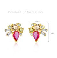 1 Pair Simple Style Shiny Geometric Water Droplets Inlay Sterling Silver Zircon Ear Studs main image 2