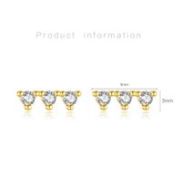 1 Pair Simple Style Shiny Round Plating Inlay Sterling Silver Zircon Ear Studs main image 2