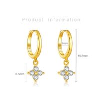 1 Pair IG Style Shiny Geometric Inlay Sterling Silver Zircon Drop Earrings main image 2