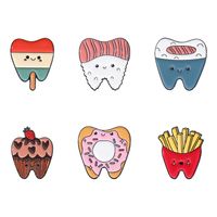 Cartoon Style Cute Cowboy Style Ice Cream Teeth Strawberry Alloy Stamping Stoving Varnish Women's Brooches main image 9