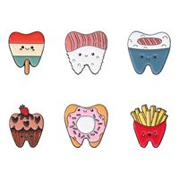 Estilo De Dibujos Animados Lindo Estilo Vaquero Helado Dientes Fresa Aleación Estampado Barniz De Estufa Mujeres Broches main image 9