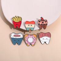 Cartoon Style Cute Cowboy Style Ice Cream Teeth Strawberry Alloy Stamping Stoving Varnish Women's Brooches main image 2