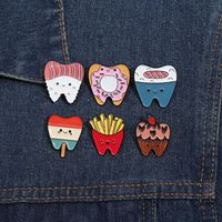 Cartoon Style Cute Cowboy Style Ice Cream Teeth Strawberry Alloy Stamping Stoving Varnish Women's Brooches main image 7