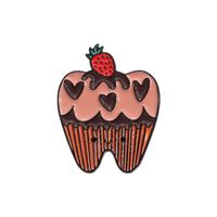 Cartoon Style Cute Cowboy Style Ice Cream Teeth Strawberry Alloy Stamping Stoving Varnish Women's Brooches sku image 4