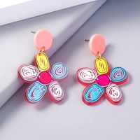 2 Pieces Cute Sweet Animal Flower Painted Arylic Drop Earrings main image 11