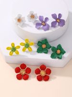 1 Pair IG Style Elegant Sweet Flower Plastic Ear Studs main image 8