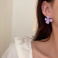 1 Pair IG Style Elegant Sweet Flower Plastic Ear Studs main image 1