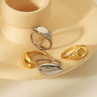 Basic Simple Style Commute Solid Color 304 Stainless Steel 18K Gold Plated Rings In Bulk main image 1