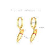 1 Pair Casual Simple Style Skateboard Sterling Silver 18K Gold Plated Drop Earrings main image 2