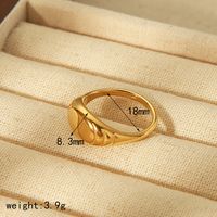 Basic Simple Style Commute Solid Color 304 Stainless Steel 18K Gold Plated Rings In Bulk sku image 2