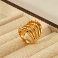 Simple Style Classic Style Commute Geometric Flower 304 Stainless Steel 18K Gold Plated Rings In Bulk sku image 1